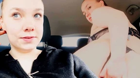 German teen gets screwed in a car, barely escapes getting busted!
