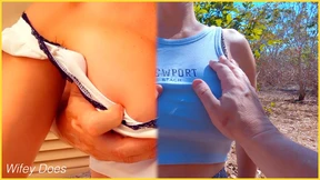 'Hubby's tight grip crushes Wifey's flawless orbs in tantalizing mammary montage' 'Hubby's tight grip crushes Wifey's flawless orbs in tantalizing mammary montage'