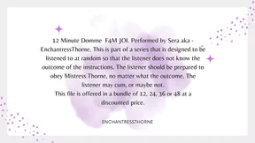 Feminine Domination JOI Session 3/12 Feminine Domination JOI Session 3/12