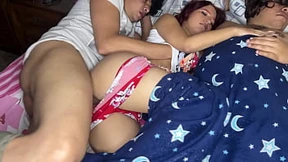 We're sharing a bed with my GF's best friend, and I'm totally getting her right beside me We're sharing a bed with my GF's best friend, and I'm totally getting her right beside me