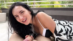 Double-tipped nipple play, stranger sex, and wet bikini blowjobs