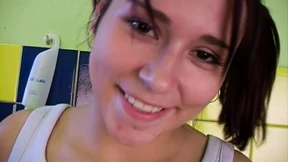 Young girl gobbles up juicy spunk Young girl gobbles up juicy spunk