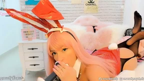 Zero in Two whips out her cosplay booty, as I cum inside her ears