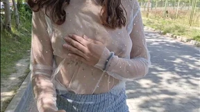I flash my boobs in public wearing a see-through top