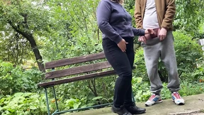 Mother-in-law's juicy ass&#x1F351; got son-in-law's creamy load, jeans-clad, pantyhose-cling tight