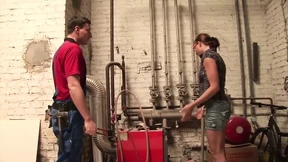 Raw teen gets penetrated and cum-encrusted in her dungeon