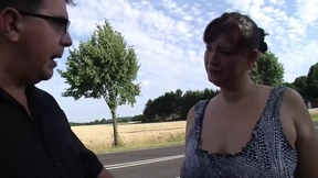 Fat mom's thick thighs smother sweaty dude's pulsing prick