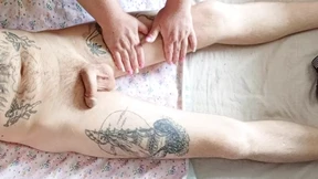Hands-on cum-painting climax&#x1F680; conquers my throbbing dong