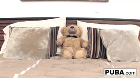 Britney's Beaver Gets Buzzed by Alison's Vibrating Teddy Bear's Stiff Cuddle Britney's Beaver Gets Buzzed by Alison's Vibrating Teddy Bear's Stiff Cuddle
