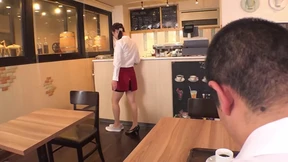 Slutty supervisor's sweaty foot worship makes male employee spew jizz incessantly
