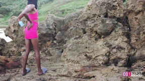 Black beauty taking wild beach sex, part one