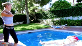 Poolside Sex with Petite French Cougar Poolside Sex with Petite French Cougar