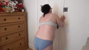 Slutty spouse strips down to silky leggings in steamy bedroom scene