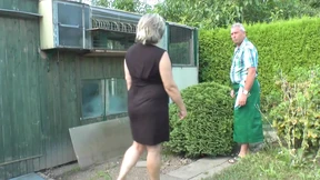 Neighbor's Wife gets Gangbanged in Backyard