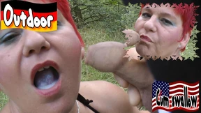 Cum-filled toilet blowjob on public sidewalk