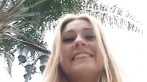 Blonde Whore Receives Messy Group Facial on Couch