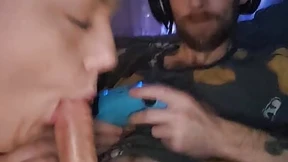 Fellating gamer, thick thighed seductress, oral&#x1F61C; indulgence