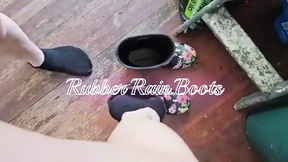 Rubber rain boots on size 6 feet, getting filthy on multiple angles, oh yeah! Rubber rain boots on size 6 feet, getting filthy on multiple angles, oh yeah!