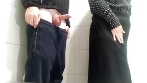 Scorching hot senior wife pleasures her young buck in a filthy bathroom stall' Scorching hot senior wife pleasures her young buck in a filthy bathroom stall'