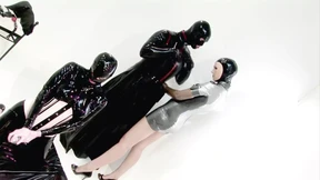 I dominate, sitting on his filthy mouth, a latex-clad queen