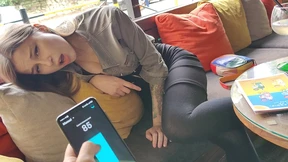 Stepsister's Remote Orgasm&#x1F4A6; at Bar: Explicit Pleasure Caught!