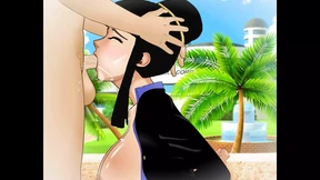 Chi-chi gets her throat slammed while bending over outside Capsule Corp Chi-chi gets her throat slammed while bending over outside Capsule Corp