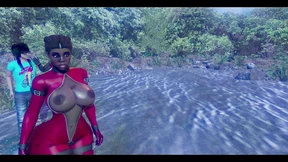 two from outer space (Big butt woman white and ebony)