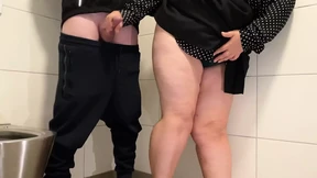 Fat mommy banged me in a public restroom then deep-throated me