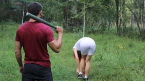 Tied up and fucked with a stick in the woods, cum from ass to mouth Submissive russian MILF Tied up and fucked with a stick in the woods, cum from ass to mouth Submissive russian MILF