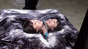 Uncensored Japanese Teen Takes Cumshot Gangbang from Older Men While Blindfolded