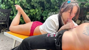 Deep-throating garden nasty with bf's giant erect beast while strolling barefoot Deep-throating garden nasty with bf's giant erect beast while strolling barefoot