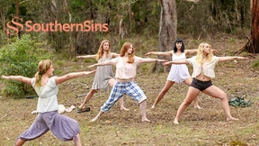 Outdoor Yoga Lesson with Lesbian Aussies Outdoor Yoga Lesson with Lesbian Aussies