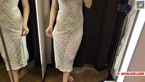 Let's get freaky in the mall fitting room, dude - trying on lingerie
