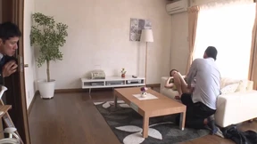 Creampie a beautiful wife right next to her husband, who is also my boss 2