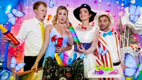 Naughty😈 nanny sucks cock🍆 in saucy parody of spooning cum