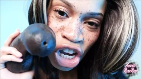 Cum-drenched beauty begs for it on her sweet face, totally dominated