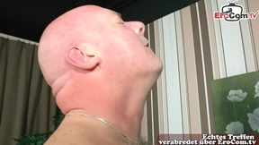 German mature couple makes threesome with the ugly cleaning lady