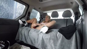 Blonde bimbo takes brutal booty bangings beside parked ride