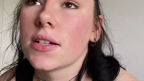 British teen does JOI dirty talk whilst oiled up and spanking