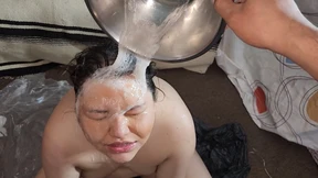 Very sloppy face fucking, collecting all the drool to bathe myself with it after the cumshot Very sloppy face fucking, collecting all the drool to bathe myself with it after the cumshot