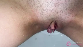 Compilation of shaved pussy pissing in lace lingerie! Close-up! POV!