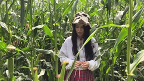 Security guard catches slut thief in cornfield and gives her a blowjob-ticket on the spot Security guard catches slut thief in cornfield and gives her a blowjob-ticket on the spot