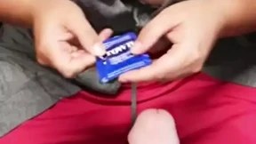 Secretly jerking my stepson off into a condom to hide it from his stepdad Secretly jerking my stepson off into a condom to hide it from his stepdad