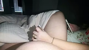 Step mom watched as her husband while handjob step son dick