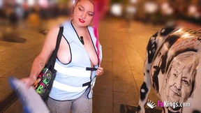 BIG Spanish babe Rebeca Addams and her sexy street polls!