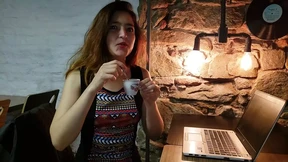 Secretary Likes Coffee with Semen Kyle's Latte