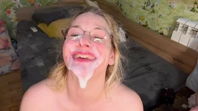 Blindfolded Women Devoured by Men's Cum in Interracial Orgy