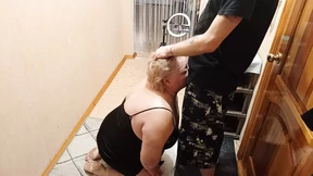 Golden granny gets down and dirty on her young buck's tool