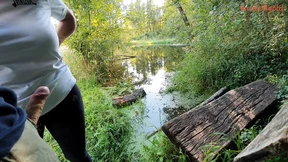 munichgold's outdoor habdjob, blowjob public in the forest  have fun