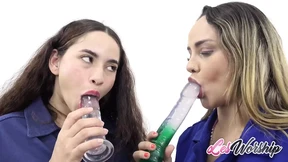 Thick Latina Lesbians Toys and Lick Pussies To Climax